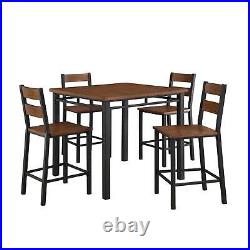 Dining Room Table Set 5 Piece Counter Pub Height Square Kitchen Dinette Nook
