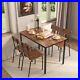 Dining Table Set 5-Piece Chair Backrest Industrial Sturdy construction Brown