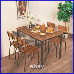 Dining Table Set 5-Piece Dining Chair with Backrest, Industrial style, Sturdy