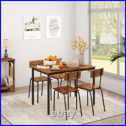 Dining Table Set 5-Piece Dining Chair with Backrest, Sturdy Construction