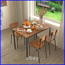 Dining Table Set 5-Piece Dining Chair with Backrest, Sturdy Construction