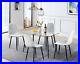 Dining Table Set for 4, 5 Piece Glass Table and Dining Chairs Set for Kitchen