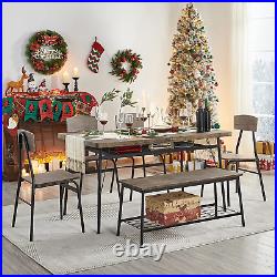 Dining Table Set for 6 Kitchen Table Set with Chairs and Bench 6 Piece Dining Se