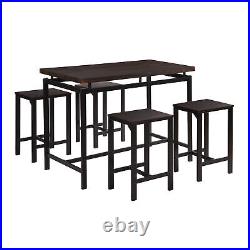 Dining Table with 4 Chairs 5 Piece Dining Set with Counter and Pub Height