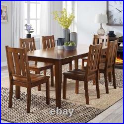 Farmhouse 7 Piece Solid Wood Dining Set Rutic Dining Table and chairs