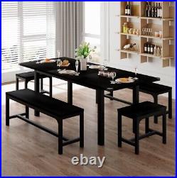 Feonase 5-Piece Dining Table Set for 4-8 People, 63 Large Extendable Kitchen