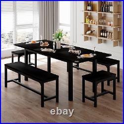Feonase 5-Piece Dining Table Set for 4-8 People, 63 Large Extendable Kitchen Ta