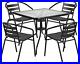 Flash Furniture 5-Piece Patio Dining Set with 31.5 Square Glass Metal Table and