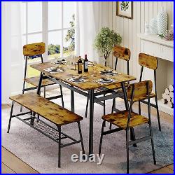 Gizoon Dining Table Set for 6, 6-Piece Kitchen Table and Chairs, Dining Room Tab
