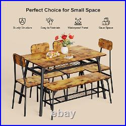Gizoon Dining Table Set for 6, 6-Piece Kitchen Table and Chairs, Dining Room Tab