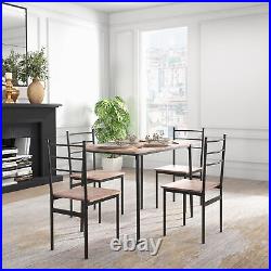 HOMCOM 5 Piece Dining Table Set for 4, Space Saving Table and 4 Chairs