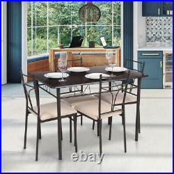 IKayaa 5-Piece Dining Table Set Metal Frame for Dining Room Apartment A2H0
