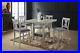 Kings Brand 5 Piece Counter Height Dining Set, Table & Chairs, Wash White