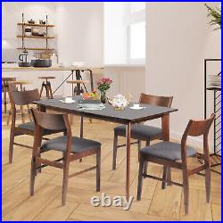 Luckyermore 5 Piece Wooden Dining Room Table Set 4 Chairs Kitchen Breakfast Home