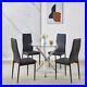 Modern 5-Piece Round Glass Dining Table Set for 4 with Chairs for Dining Room