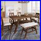 NEW 6-Piece Wood Dining Table Set with Storage Shelf, with Bench and 4 Chairs