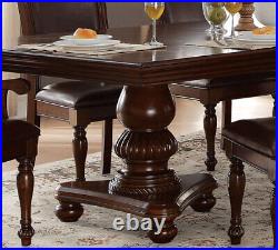 NEW 9 piece Traditional Brown Dining Room Rectangular Table and 8 Chairs Set C5M