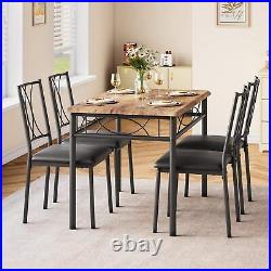 Retro Brown 5-Piece Dining Table Set for Small Space Kitchen Table Set for 4 NEW