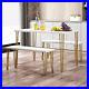 Rustic Farmhouse 3-Piece Dining Table Set with 2 Benches, Thick Table/Bench Top