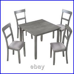 Stable & Durable 5-Piece Dining Table Set Furniture Set for Kitchen Grey