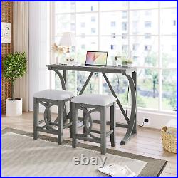 TOPMAX Farmhouse 3-Piece Counter Height Dining Table Set with USB Port and