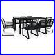 Tidyard 9 Piece Dining Set Rectangle Glass Tabletop Table with 4 Chairs S1M0