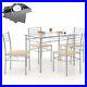 VECELO 5 Piece Dining Table Set for 4 with Chairs Glass Tabletop Small Space